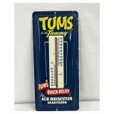Tums Advertising Thermometer with Blue Metal Backing, 4in x 9in
