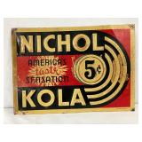 Nichol Kola Embossed Metal Advertising Sign, 14 x 10 in.