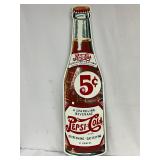 Vintage Pepsi-Cola Die-Cut Bottle Metal Sign, Numbered, 12 x 45 Inches