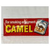 Vintage Camel Metal Advertising Sign, 32 x 13 Inches