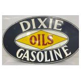 Dixie Oils Gasoline Double-Sided Porcelain Sign, 60 x 36 Inches
