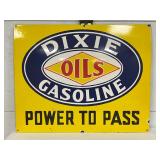 Dixie Oils Porcelain Sign, Single-Sided, 30×24 Inches