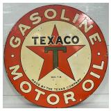 Texaco Gasoline Motor Oil 41-Inch Double-Sided Porcelain Sign