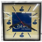 15in. Cobra CB Radios Advertising Wall Clock with Cracked Plastic Lens