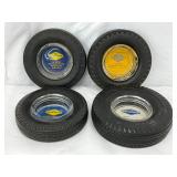 4 Goodyear Tire-Themed Glass Ashtrays
