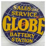 Globe Single-Sided Porcelain Advertisement Sign, 20 in.