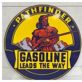Pathfinder Gasoline Single-Sided Metal Sign, 25 1/2-Inch Diameter