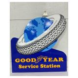 Metal Goodyear Service Station Sign, Single-Sided, 26 x 27 Inches
