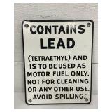 Contemporary Porcelain Pump Plate with ‘Contains Lead’ Warning, 7 x 9 Inches