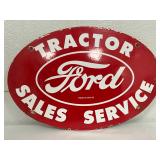 SSP Oval Ford Tractor Sales Service Sign, 6 in x 11 in