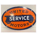 16×11-Inch Oval Contemporary Porcelain United Service Motors SSP Sign