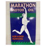 Contemporary Marathon Motor Oil Metal Sign, 13 1/2in x 23 1/2in