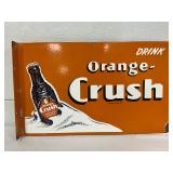 Orange-Crush Porcelain Double-Sided Flange Sign, 20×12 Inches