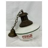 Coca-Cola Hanging Milk Glass Light-Up Fixture, 12″ x 13″