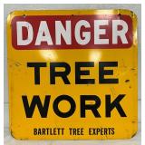 Double-Sided Metal ‘Danger Tree Work’ Sign, 18 x 18 Inches