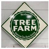 Green And White Masonite Sign for ‘Tree Farm’ by Stout Sign Co., 30in