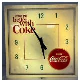 Coca-Cola Light-Up Advertising Clock, 16in