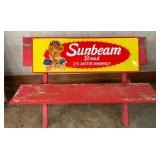 4FT. Sunbeam Bread Wooden Bench with Advertising Backrest