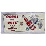 Embossed Tin Pepsi-Cola Advertising Sign Featuring ‘Pepsi and Pete’