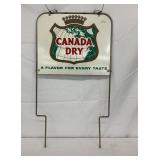 Canada Dry Tin Advertising Sign with Wire Stand, 14 x 11 1/2 Inches