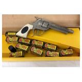 Die-Cast Toy Revolver Cap Gun With Super Bang Roll Caps
