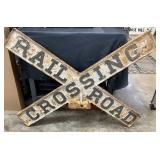 DS Embossed Metal Railroad Crossing Sign, 48 Inches