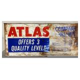 Atlas Metal Advertising Sign, 24in x 10 1/2in