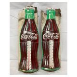 Coca-Cola Convex Metal Thermometers, 5 x 17 Inches