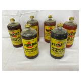 Six 1QT. Pennzoil Outboard Motor Oil Bottles with Original Labels