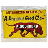 Embossed Metal Sign for Bloodhound Authorized Dealer, 1993, 13×9 Inches