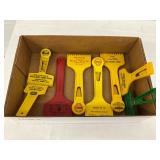 Early Service Station Branded Window Scrapers, Lot of 8