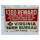 16×12 Inch Virginia Farm Bureau Metal Reward Sign