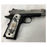 Browning 1911 Black Label .380 ACP Pistol with Pearl Grips and Decorative Engravings