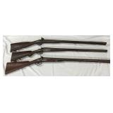 GROUP PHOTOS DOUBLE BARREL BLACK POWDER SHOTGUNS 
