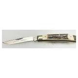 Parker Cut Co. Folding Knife with Stag Handle and Stainless Steel Blade Parker Cut Co. Folding Knife with Stag Handle and Stainless Steel Blade