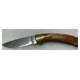 Boker Solingen Folding Knife with Brass and Wood Handle Boker Solingen Folding Knife with Brass and Wood Handle