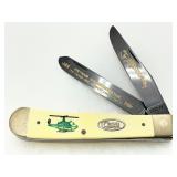 Case XX Vietnam Commemorative Folding Knife with Dual Blades and Helicopter Motif Case XX Vietnam Commemorative Folding Knife with Dual Blades and Helicopter Motif