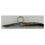 Violon Gimel Inox Folding Pocket Knife with Horn Handle and Key Ring Violon Gimel Inox Folding Pocket Knife with Horn Handle and Key Ring