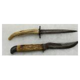 Antler and Bone Handle Fixed Blade Knives Antler and Bone Handle Fixed Blade Knives