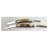 Sheffield and Schrade Pocket Knives with Stag Horn Handles