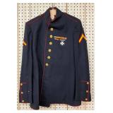 United States Marine Corps Dress Uniform Jacket with Rifle Sharpshooter Medal and Ribbons