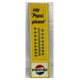 1963 Pepsi Say Pepsi Please Thermometer, 8in x 28in