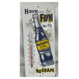 NuGrape Soda Metal Thermometer, 6in x 13in