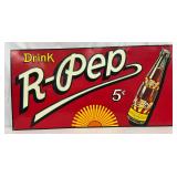 Emb. R-Pep Soda Metal Sign, 36in x 17in