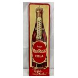 Emb. ‘Red Rock Cola’ Metal Thermometer, 4 1/2 x 16 1/2 