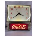 Coca-Cola Glass Front Light-Up Clock, 11×12 Inches