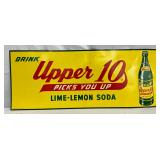 Emb. Upper 10 Lime-Lemon Soda Picks you Up  Sign , 29in x 12in