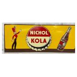 Emb. Metal Nichol Kola Tin Sign, 29 1/2 x 12 Inches