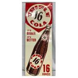 Emb. Triple Cola 16 Ounces Sign, 11 1/2 x 31 1/2 Inches