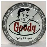 12in Goody Advertising  Thermometer by Pam Clock Co.